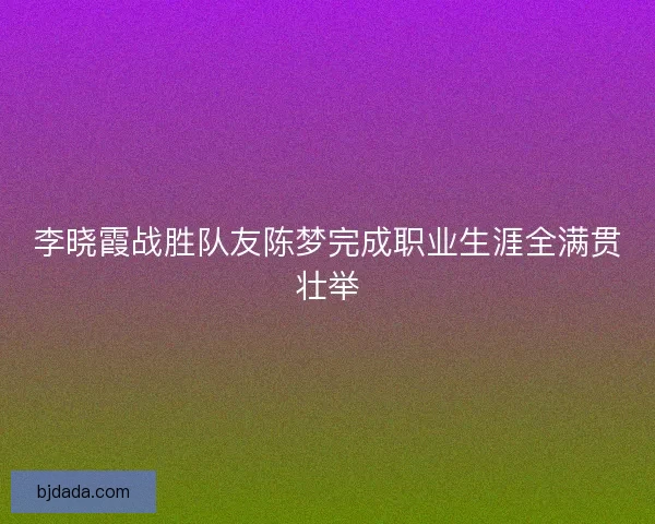 李晓霞战胜队友陈梦完成职业生涯全满贯壮举